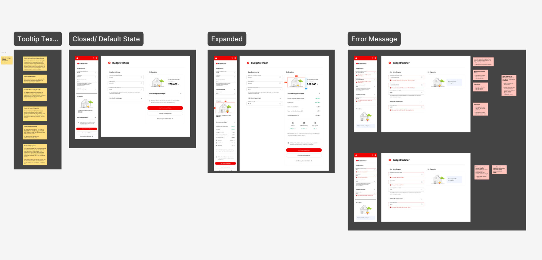 Final prototypes in Figma with developer annotations